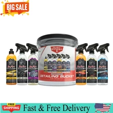 Complete Detailing Bucket Car Wash Kit - 8-Piece All-in-One Car Care Set New