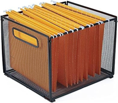 Letter Size Hanging Folder Organizer,Metal Mesh Hanging File Folder Box,Office F