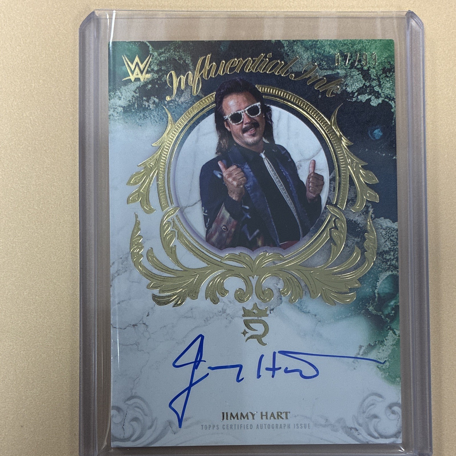 Topps 2025 Royalty WWE Influential Ink Jimmy Hart INF-JHA Auto 07/99 view 1