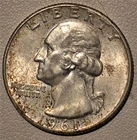 *HIGH GRADE* 1961-P Washington 90% Silver Quarter Philadelphia *ALBUM TONING*