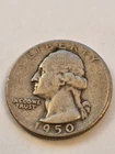 1950-D Washington Quarter - 90% Silver - Circulated Denver Mint 25c