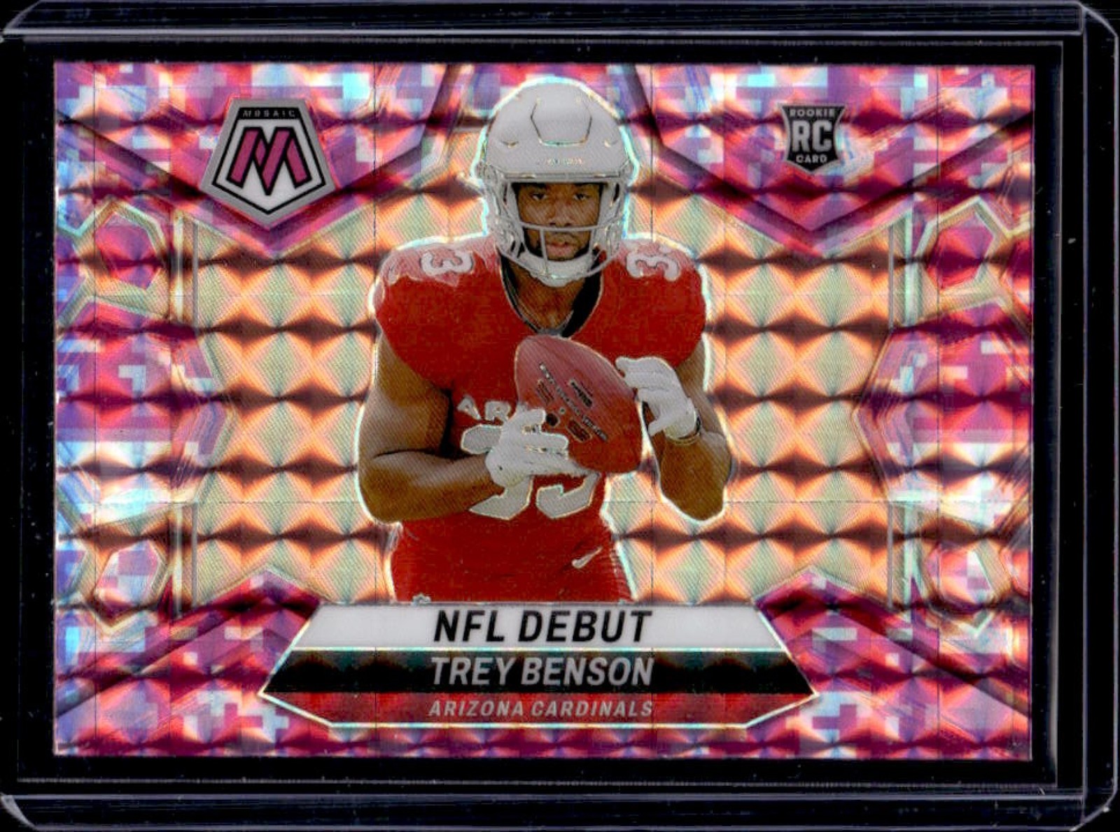 2024 Mosaic Trey Benson RC Camo Pink Prizm NFL Debut #277 Cardinals