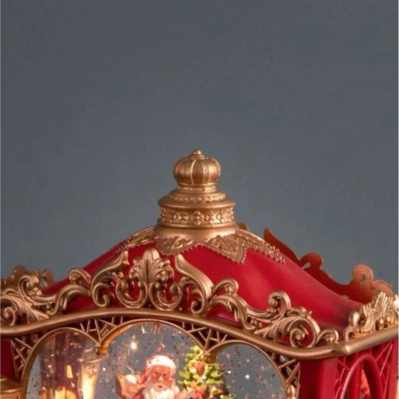Carrozza Babbo Natale con Luci LED e Musica BRANDANI Decorazione Natale Vintage, fotografia 7 di 9
