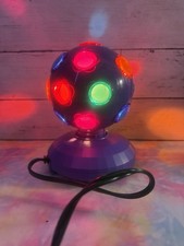 Vintage Purple Rotating Disco Ball Multi-color Party Light Tested Works