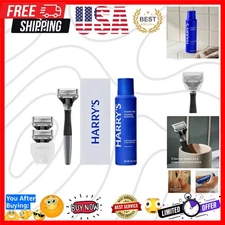 Shaving Kit for Men - Razor Handle, 3 Razor Blade Refills, Foaming Shave Gel,...