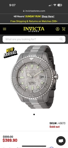 INVICTA 45673 TITANIUM GRAND DIVER AUTOMATIC WITH METEORITE DIAL - Picture 9 of 9