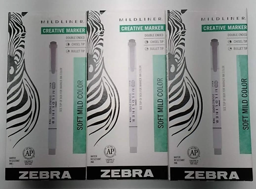 Zebra Brown Mildliner Highlighter Pen Markers WKT7-ME 12 Count 3  