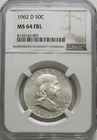 1962 D Franklin 50¢ NGC MS 64 FBL