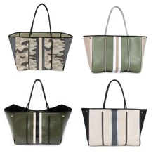 Haute Shore Greyson Neoprene Large Tote Bag w Wristlet Beach Bag Purse 18x12"