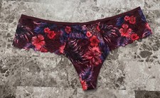 NWT VICTORIA'S SECRET PINK MEDIUM FLORAL PALM LACE RARE THONG CHEEKSTER PANTIES