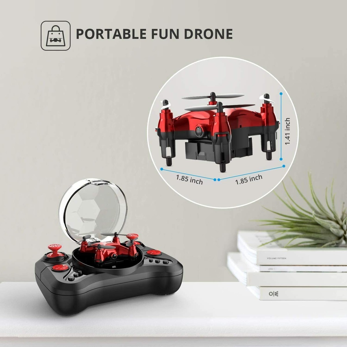 Holyton HT02 Mini drone pour enfants débutants, Quadcopter RC facile de poche