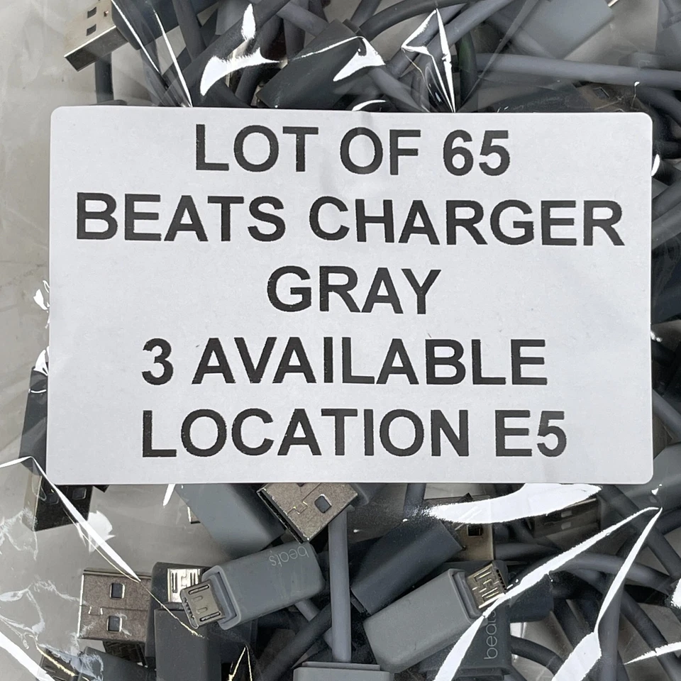 LOTE DE 65 Beats By Dre Universal 6 Pulgadas Micro-USB Cable de Carga - Gris Foto 3 de 3