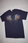 Mens S/S NAVY BLUE WOLF TEE SHIRT Wolves GRAPHIC TEE Tribal Design S M XL 2X 3X