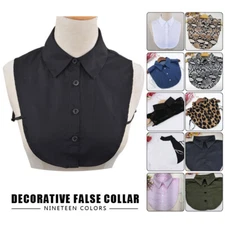Women Shirt Blouse insert Removable Lapel Shirt Fake False Collar Detachable Bib
