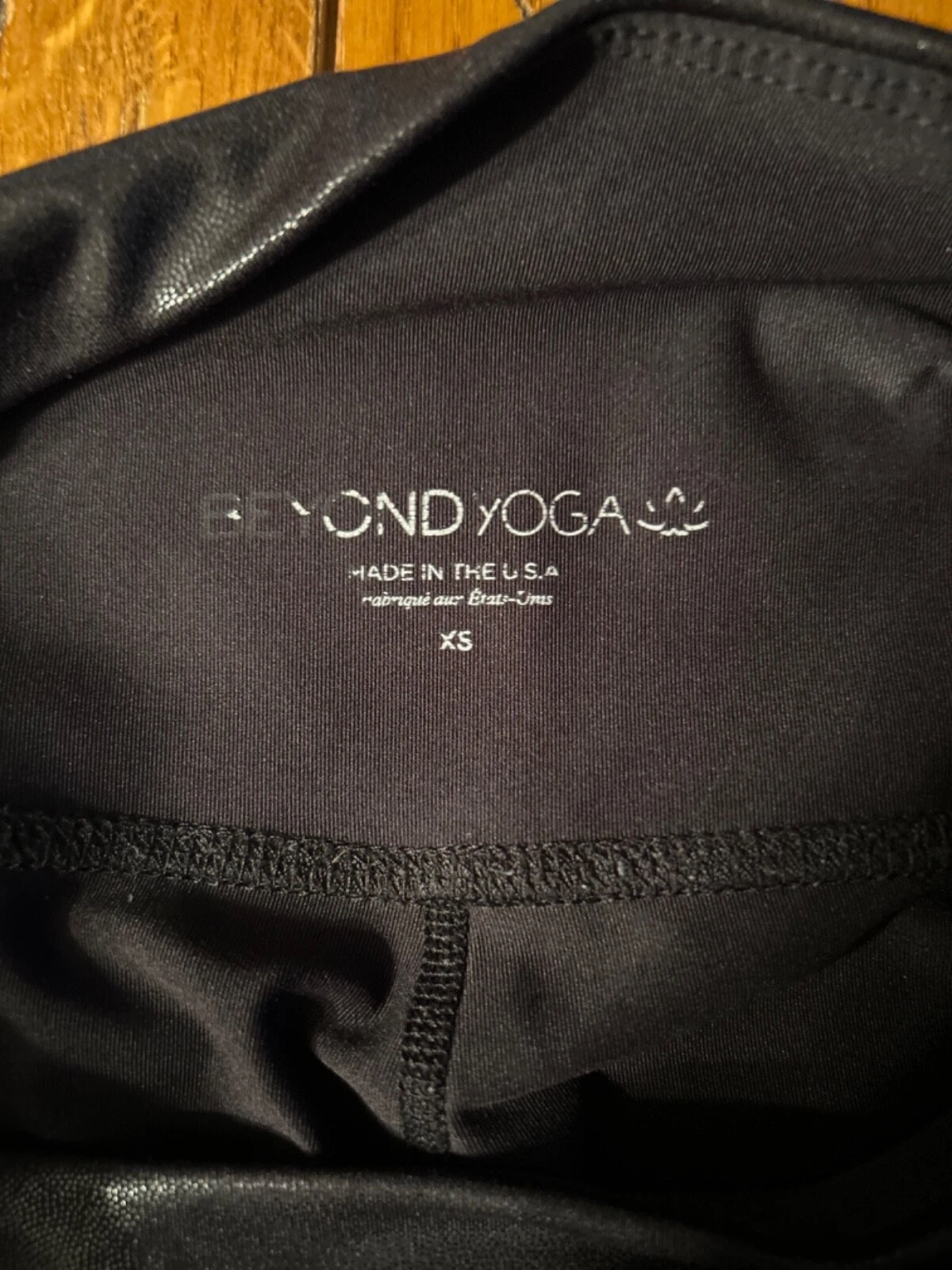 beyond-yoga luxe leatherette high-waisted midi leggings