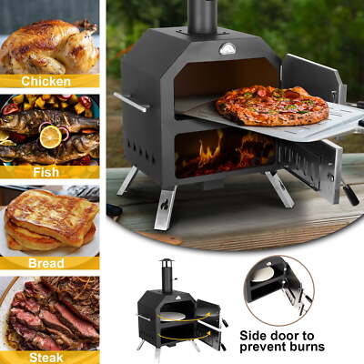 12'' Outdoor Pizza Oven Wood Fired Pizza Oven Portable Patio Pizza