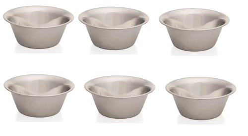 6 Piece Kitchen Bowl, Bowl, Tapered, 16cm Ø, Stainless Steel, Smooth Rim