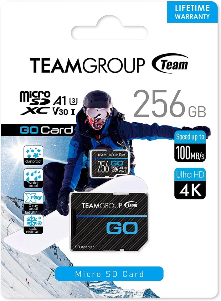 TEAMGROUP GO Card 256GB Micro SDXC UHS-I U3 V30 4K for Gopro & Drone & Action Ca - Image 4 of 4