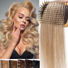 12 14 16 18" 100 Human Hair Extensions Clip In Real Remy Hair FULL HEAD Caramel