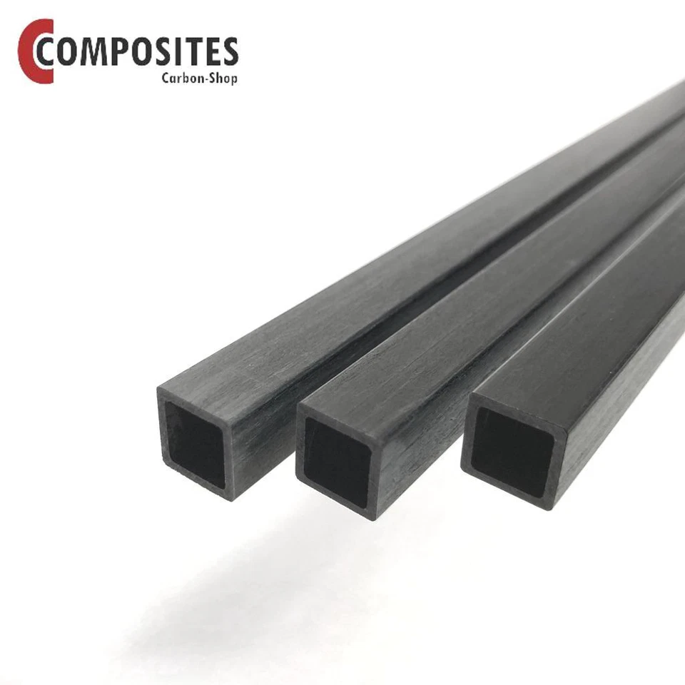 C-COMPOSITES CFK/Carbon-Vierkant-Rohr 4 bis 10 mm - Länge 1000 mm - KOSTENLOSER VERSAND