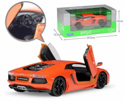 Welly 1:24 Lamborghini Aventador LP700-4 Orange Diecast Model 