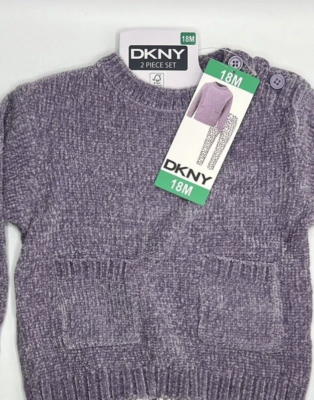 Девочек размер 18 М DKNY 2 изделия шениль свитер и леггинсы / брюки комплект наряд - Изображение 2 из 4