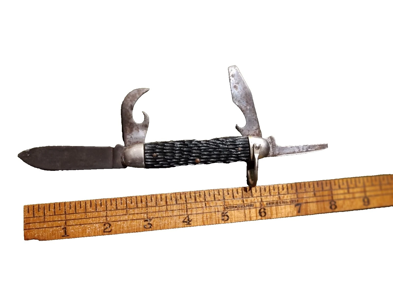 Hoja de acero inoxidable abridor de botellas Camillus cuchillos plegables Vintage