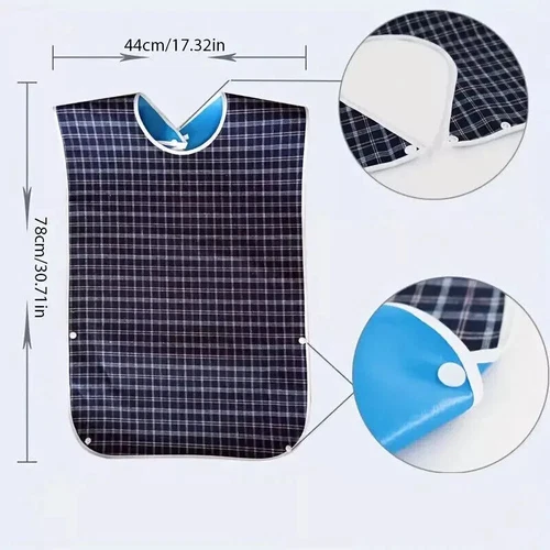 Adult Elderly Disable Mealtime Bib Clothing Protector Apron Aid Large Waterproof - Picture 5 of 11
