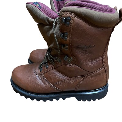 Cabelas Boots Mens SZ 10.5 Thinsulate Ultra Hunting 81-1928 Brown Leather Lined