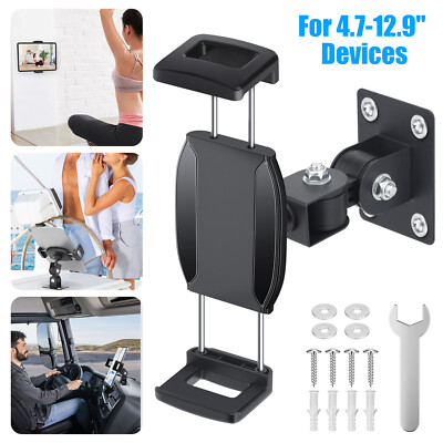Tablet Wall Mount Holder 360° Rotation Metal Drill Base Fit for iPad Pro Mini
