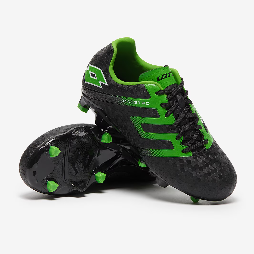 Lotto Maestro 700 V FG JR scarpe tacchetti calcio bambini nero classico verde 3 5 nuove con scatola