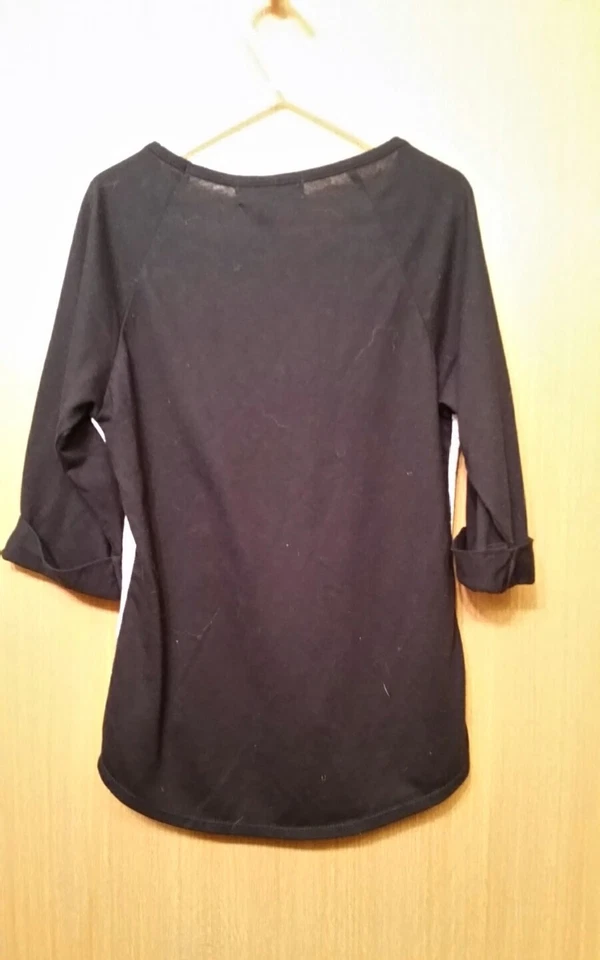 Camisa para niña Speechless manga larga adornada brillante blanca y negra mediana M Foto 2 de 3