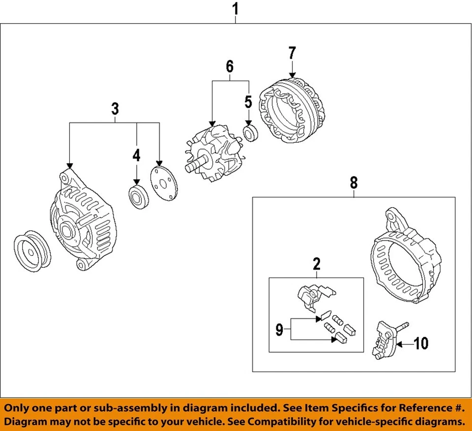 Used Alternator fits: 2013 Infiniti G37 from 12/09 Grade A - Image 3 of 4