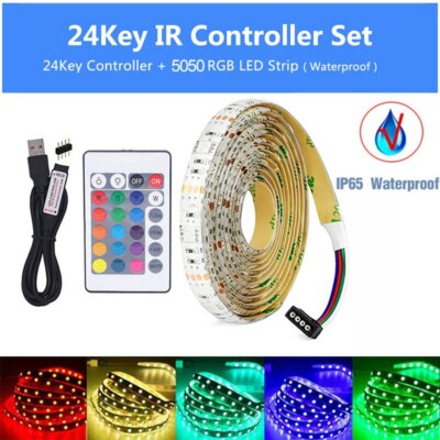 USB LED Strip Light 2835 5050 RGB TV Backlight Flexible Decoration DC 5V 0.5m-5m