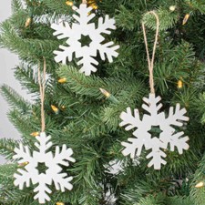 Bulk Package of 144 Rustic Wooden 4" Snowflake Christmas Ornaments