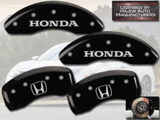 2003-2007 "Honda" Accord 6Cyl Front + Rear Black MGP Brake Disc Caliper Covers H