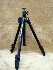 Manfrotto 7301YB Tripod Lightweight w/ Head  Flip levers Sliding Center Colum