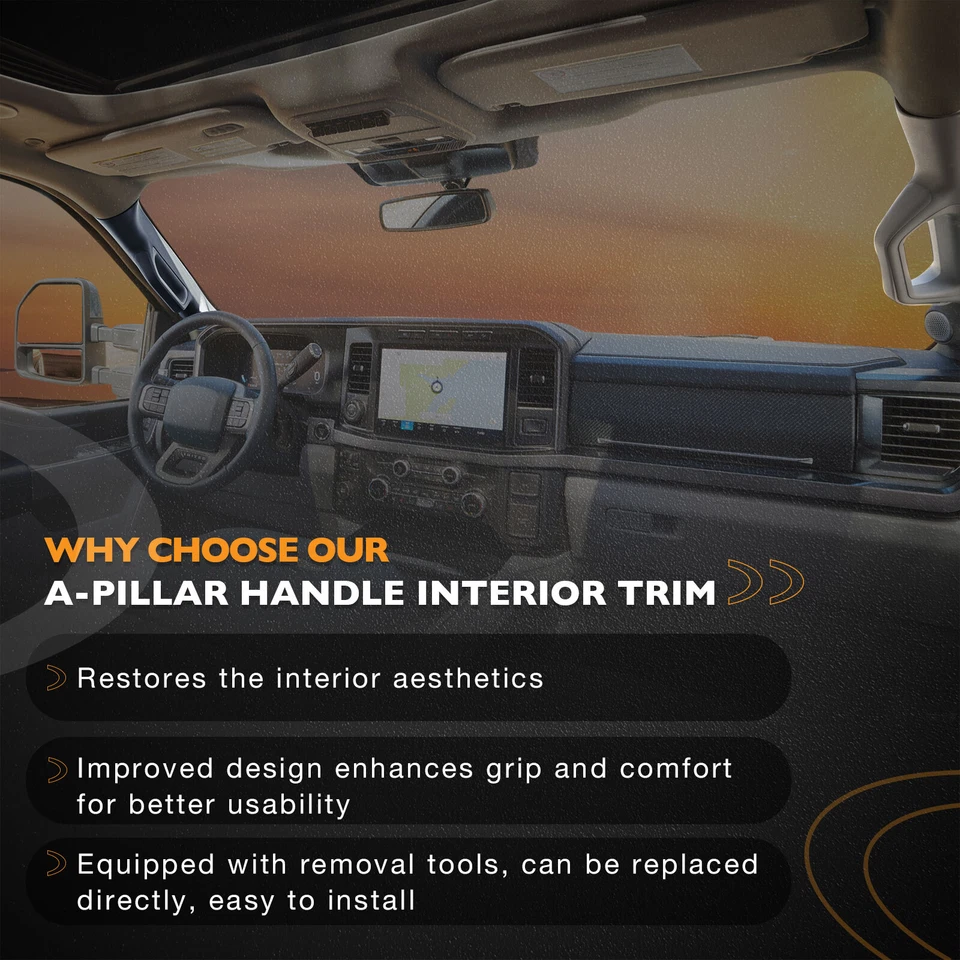 Pair A-Pillar Interior Trim Grab Handles Front Left Right For 2011-16 Ford F-250 - Image 3 of 4