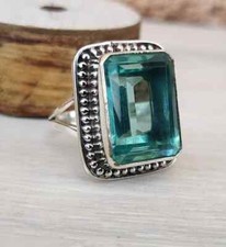 925 Sterling Silver Handmade Blue Topaz Ring Designer Dainty Ring R103