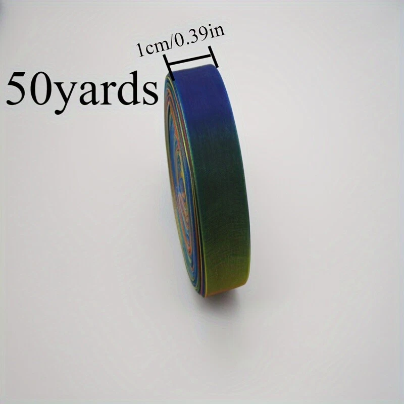 50 Yards Gradient Color Ribbon Organza Chiffon Craft for Gift Wrapping 1-4cm - Image 3 of 4