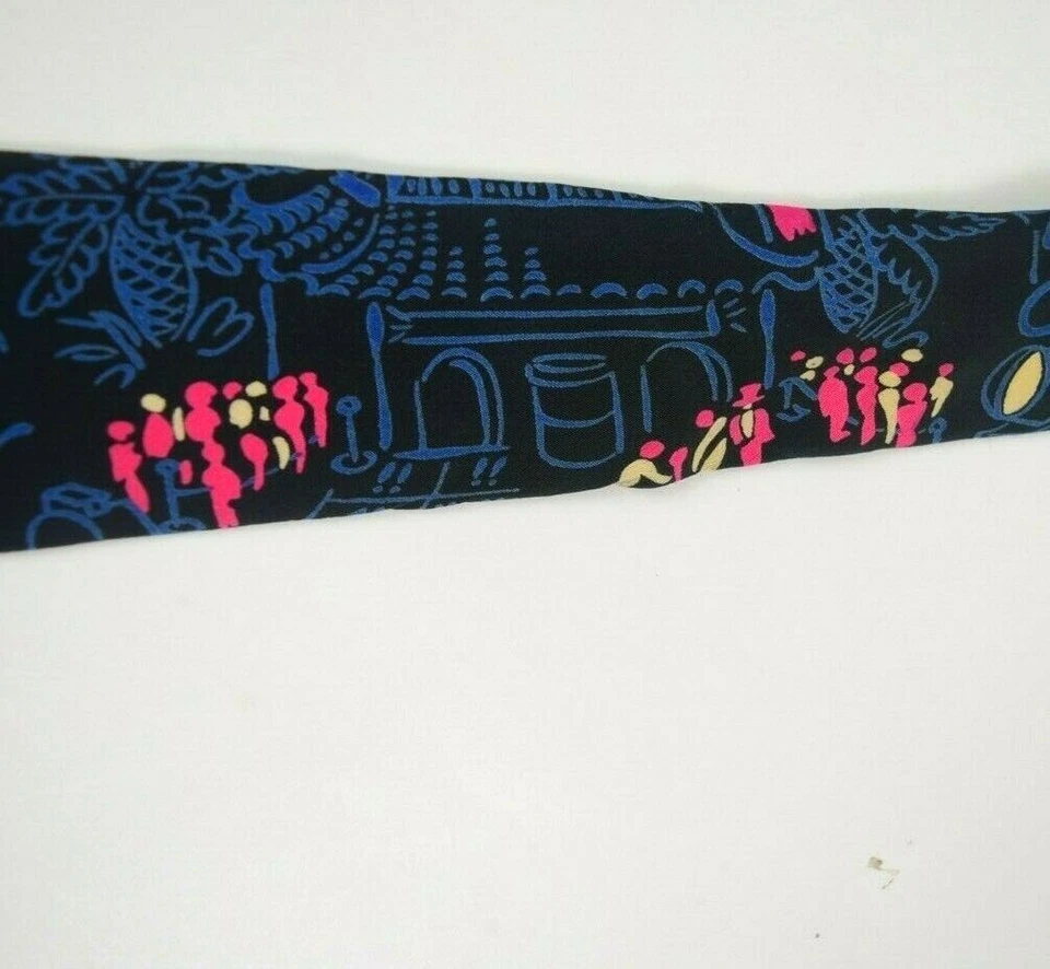 Галстук винтажный 40-е 50-е Cardinal NY живописный горизонтальный галстук 52,5 дюйма x 3,75 дюйма - Изображение 3 из 4