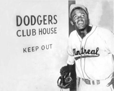 Jackie Robinson the first black to be admitted to the major league .. Old Photo