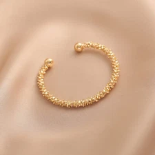 Woman 18K Gold Plated Fashion Sparkling Opening Bracelet Bangle Cuff