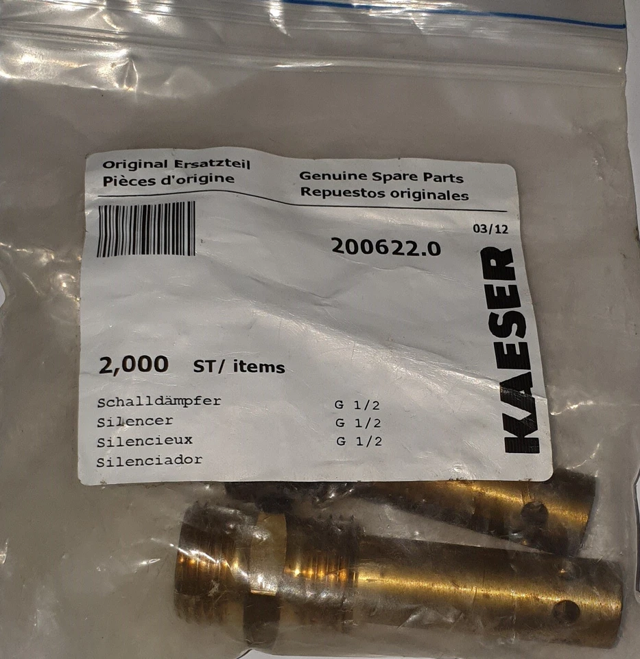 Pièces Détachées Authentiques KAESER KOMPRESSOREN Silencieux G 1/2 200622.0 - Photo 2/4