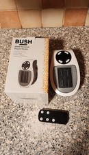 Bush MH-04W Fan Heater With Remote Control 1 Heat Setting Plug In Fan Heater-NEW