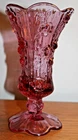 Fenton Art Glass Pink Cabbage Rose Pedestal Vase 8.5"