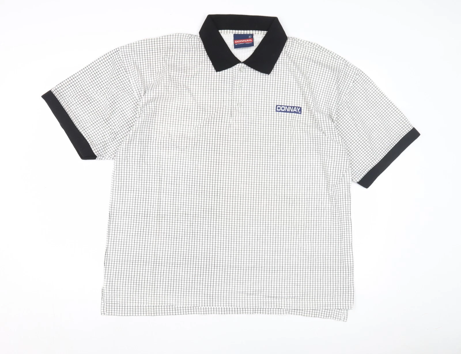 Donnay Men's XL Black Check Polo Shirt