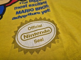 Youth Large Super Mario Bros. 3 Y2K  Distressed Nes Video Game Cover Tee Shirt