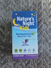 Nature's Night Kids Plant Based Melatonin Grape Chewable Tablets 60 Ct 02/2027