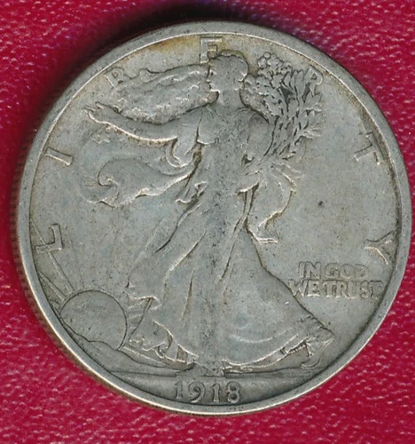 1918-D LIBERTY WALKING SILVER HALF DOLLAR **NICE CIRCULATED GOOD** SHIPS FREE!!